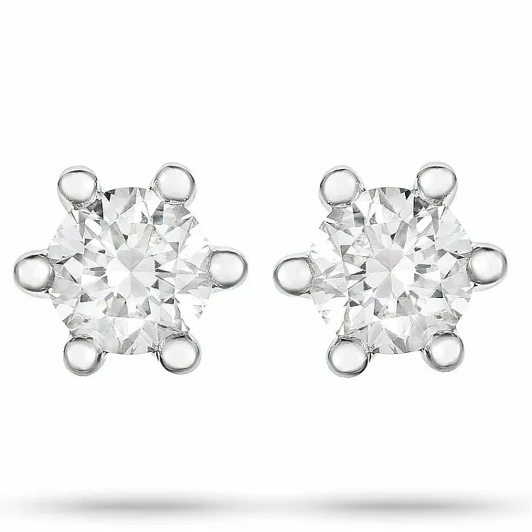 2 x 0,10 ct Diamant Solitärohrstecker in 14 Karat Weißgold mit Diamant 