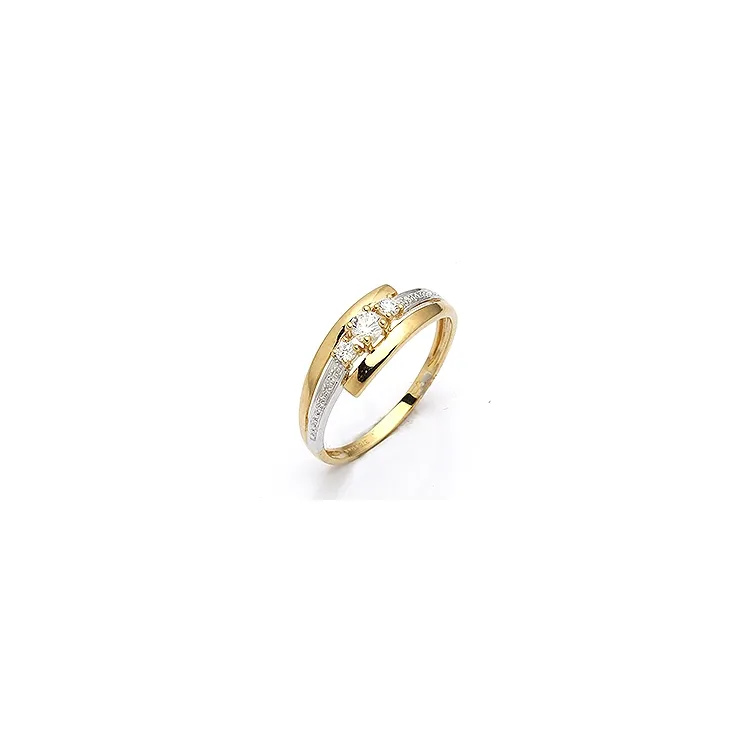 weißem Zirkon Ring aus 9 Karat Weißgold mit 9 Karat Gold