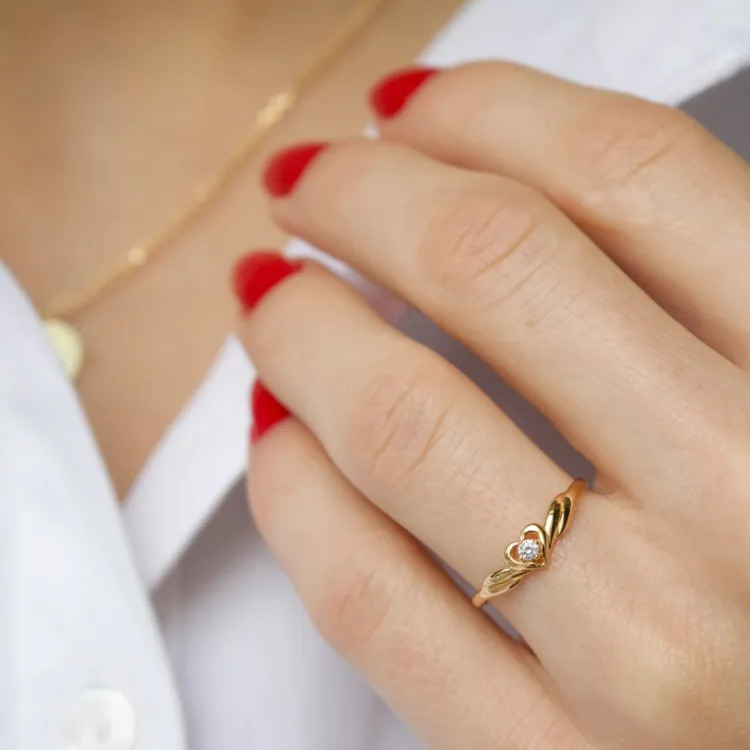 Herzen Ring aus 9 Karat Gold - Gold Collection