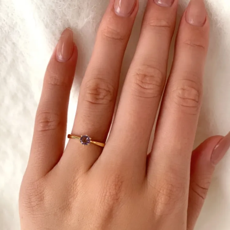 Amethyst Solitärring aus 9 Karat Gold - Gold Collection