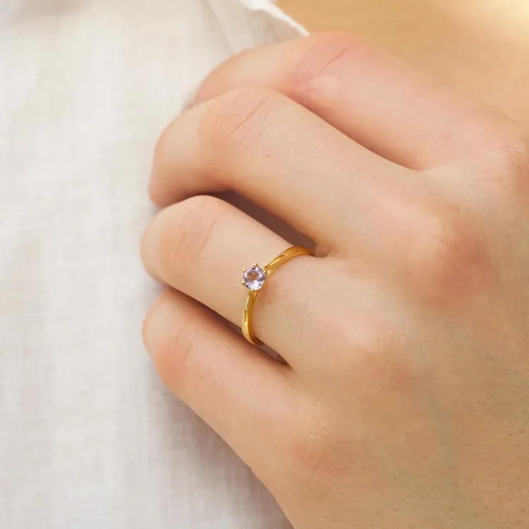 Amethyst Solitärring aus 9 Karat Gold - Gold Collection