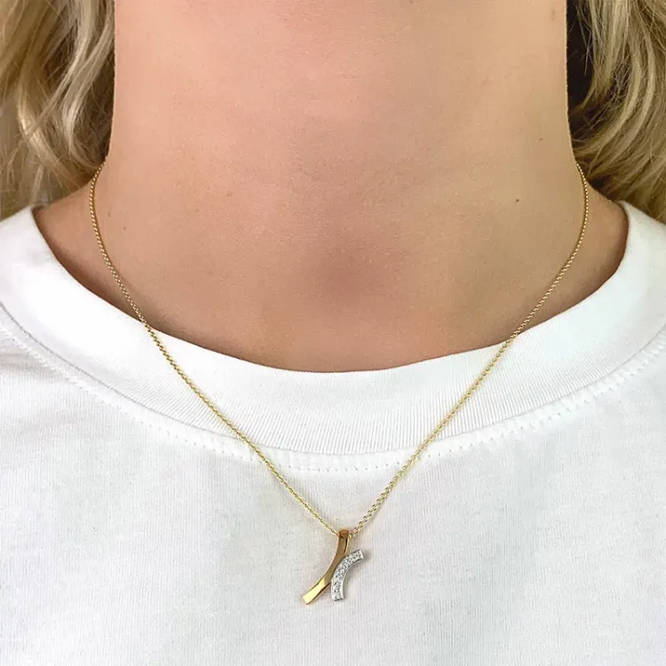 Anhänger aus 9 Karat Gold mit Rhodium