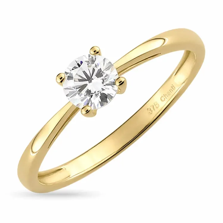 Zirkon Solitärring aus 9 Karat Gold - Gold Collection