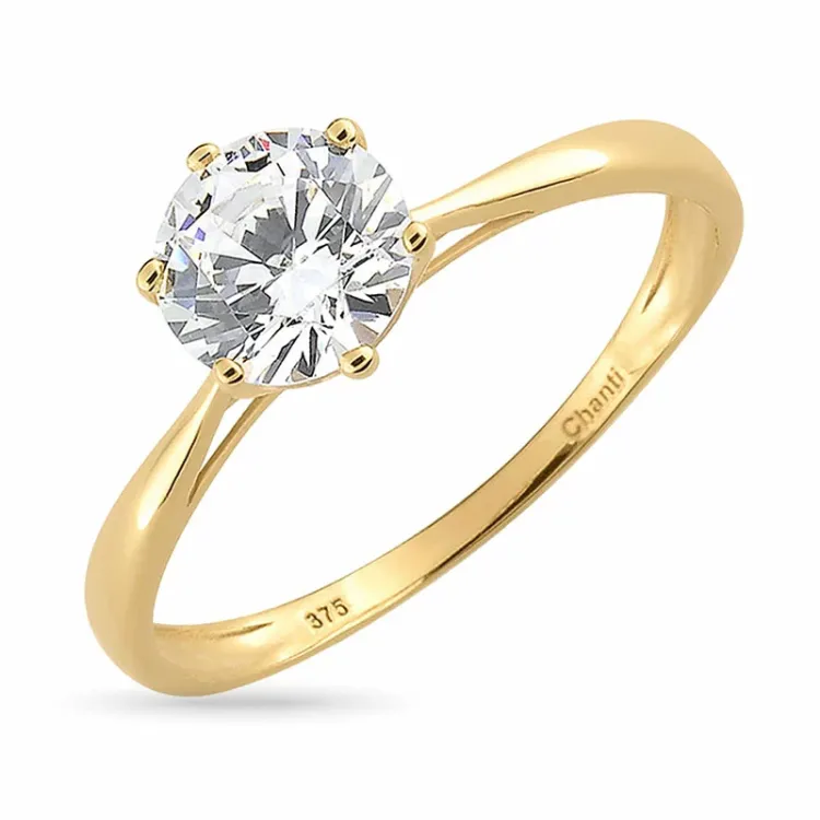 Goldringe: Solitärring aus 9 Karat Gold - Gold Collection