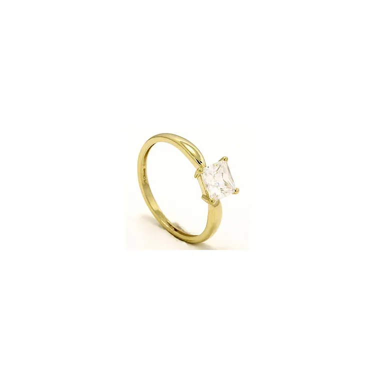 viereckigem Zirkon Ring aus 8 Karat Gold
