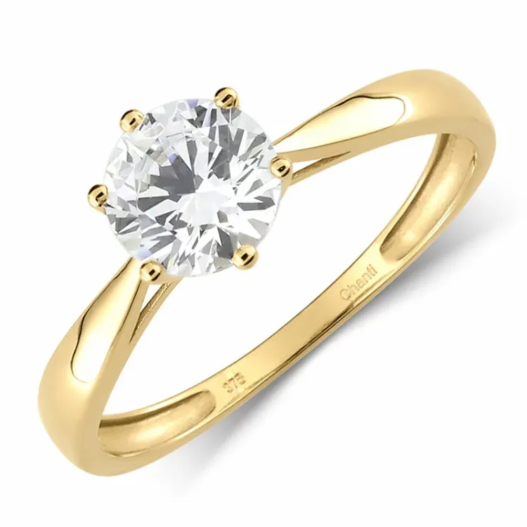 Goldring Solitärring aus 9 Karat Gold - Gold Collection