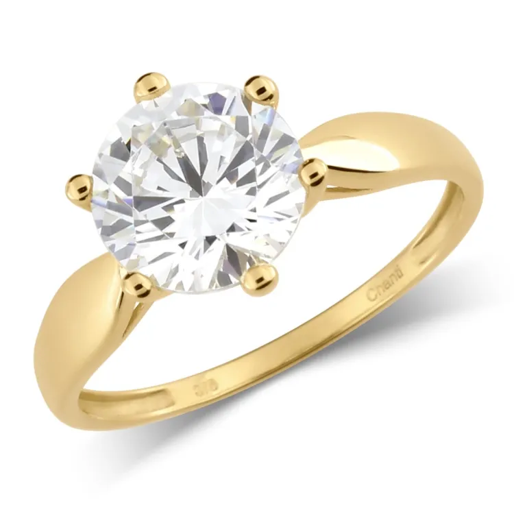 Zirkon Solitärring aus 8 Karat Gold - Gold Collection