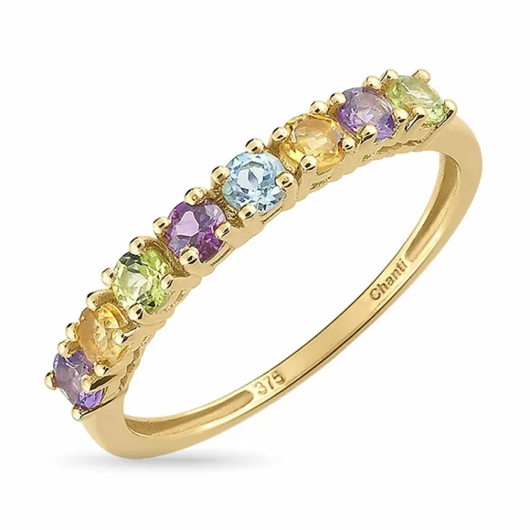 eng mehrfarbigem Ring aus 8 Karat Gold - Gold Collection