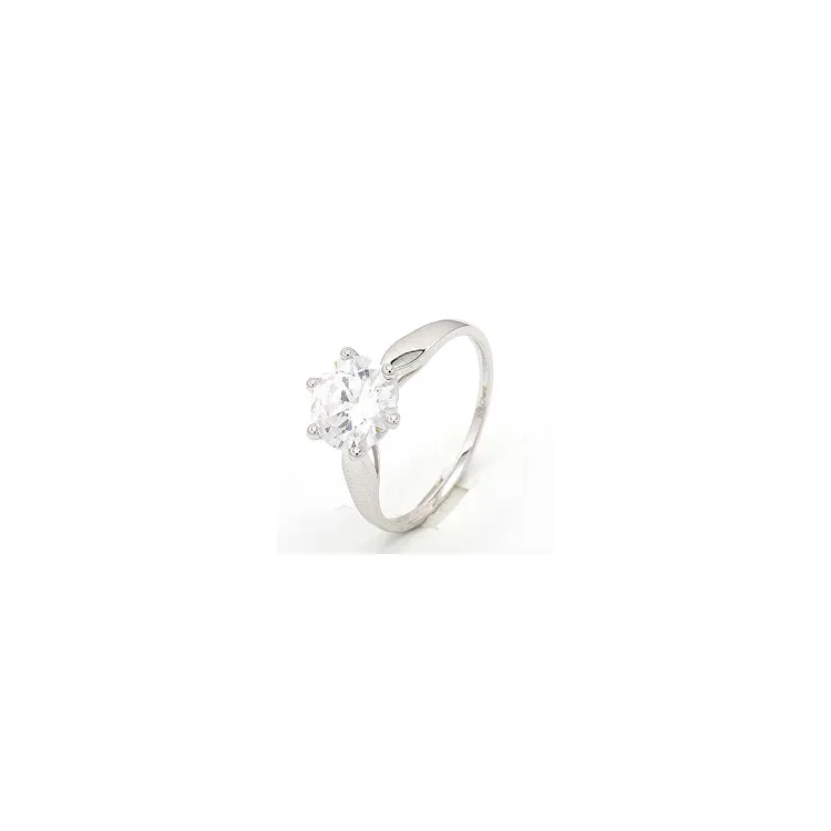 Gross Zirkon Solitärring aus 8 Karat Weißgold