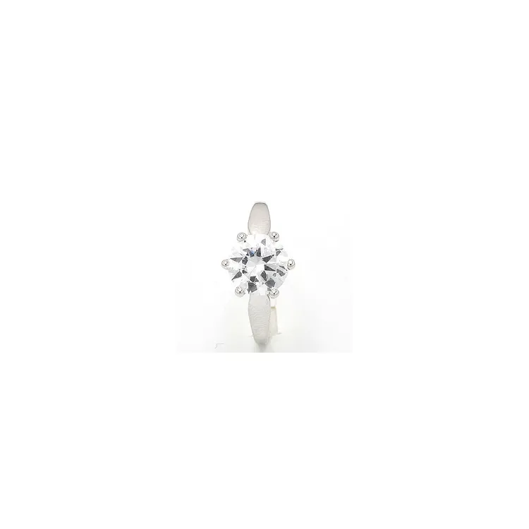 Gross Zirkon Solitärring aus 8 Karat Weißgold