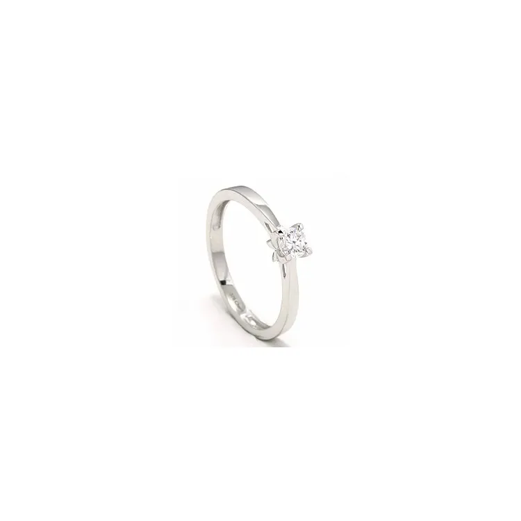 Weißem Zirkon Solitärring aus 9 Karat Weißgold