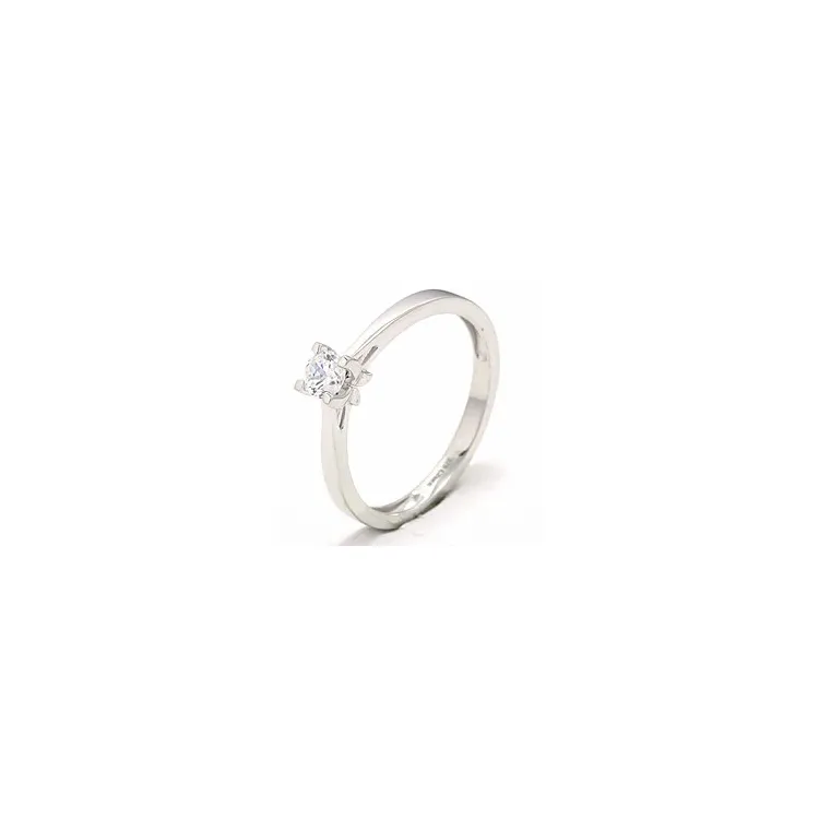 Weißem Zirkon Solitärring aus 9 Karat Weißgold