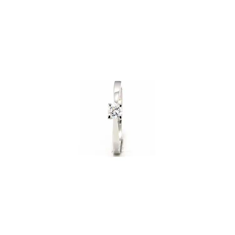 Weißem Zirkon Solitärring aus 9 Karat Weißgold