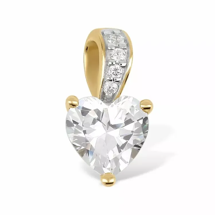 Herz Anhänger aus 9 Karat Gold mit Rhodium