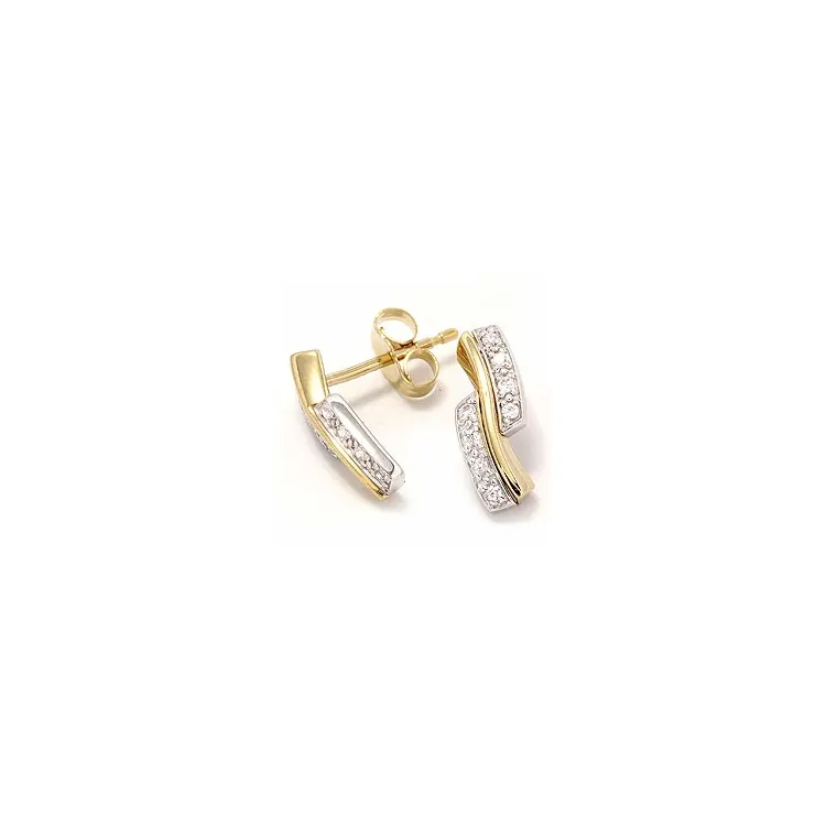 Goldohrringe in 9 Karat Gold und Weißgold mit