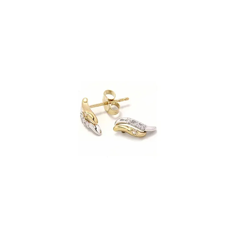 Ohrstecker in 9 Karat Gold und Weißgold mit Zirkonen