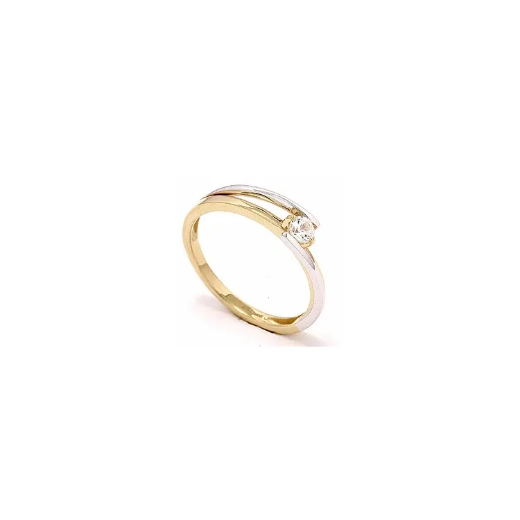 Echten Ring aus 9 Karat Gold und Weißgold