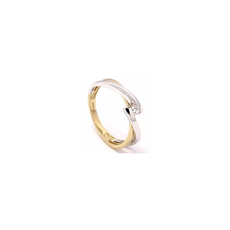 Zirkon Ring aus 8 Karat Gold mit 8 Karat Weißgold