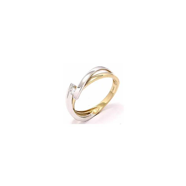 Zirkon Ring aus 8 Karat Gold mit 8 Karat Weißgold