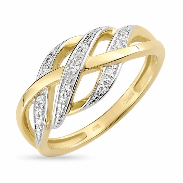 Ring aus 8 Karat Gold, rhodiniert