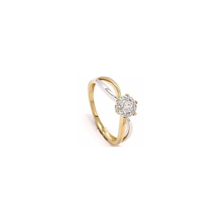 Goldring Ring aus 8 Karat Gold und Weißgold
