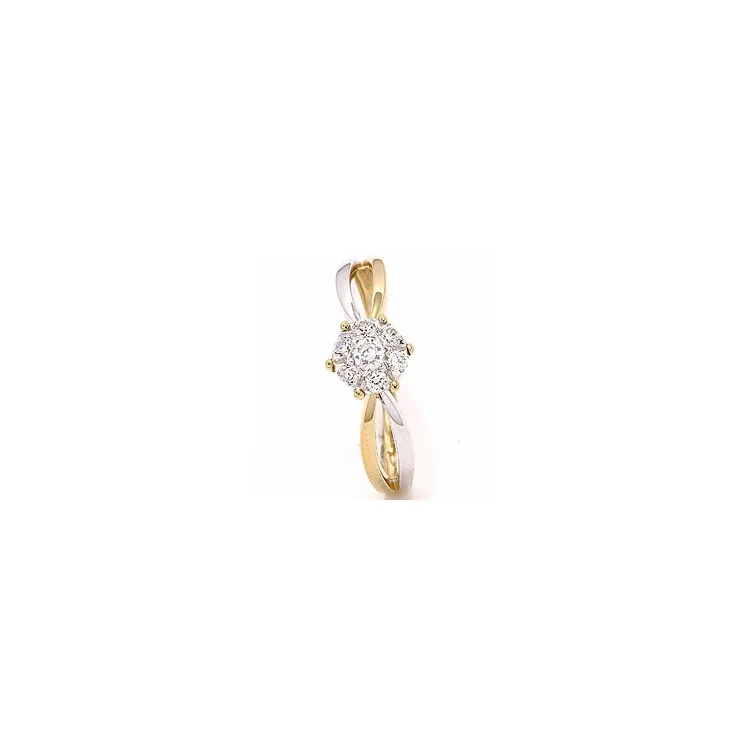 Goldring Ring aus 8 Karat Gold und Weißgold