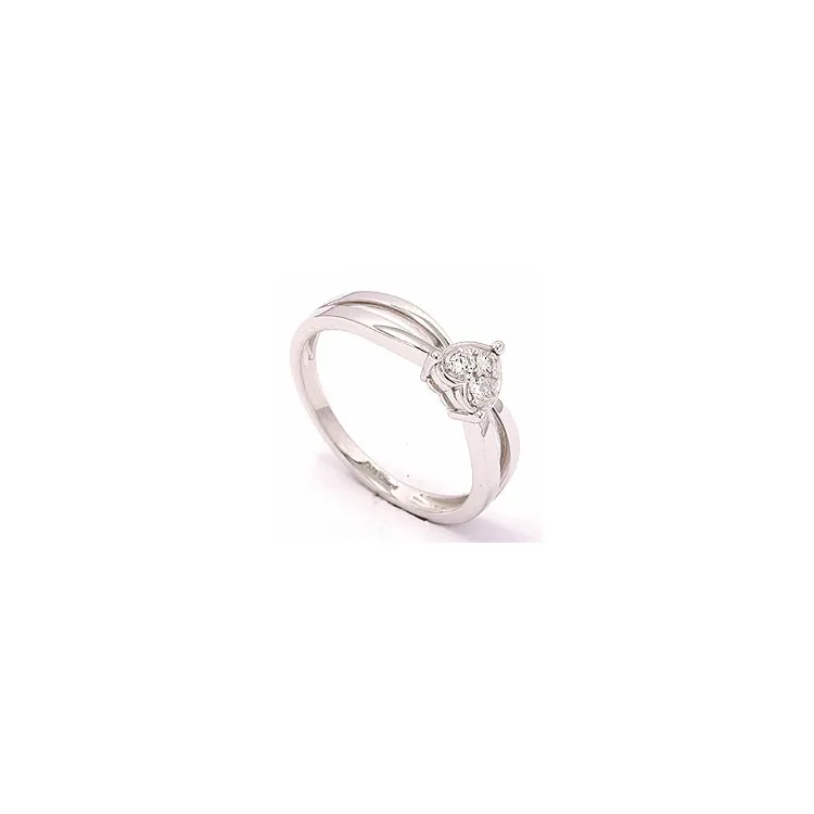 Herz Ring aus 8 Karat Weißgold