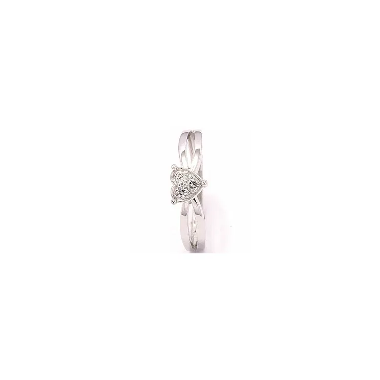Herz Ring aus 8 Karat Weißgold