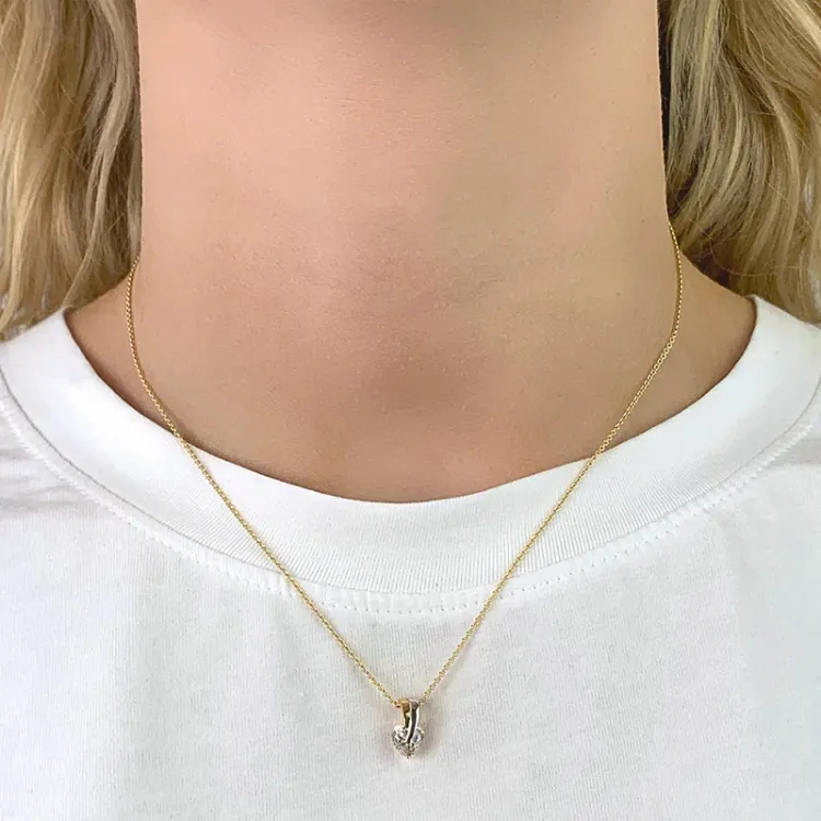 Herz Anhänger aus 9 Karat Gold mit Rhodium