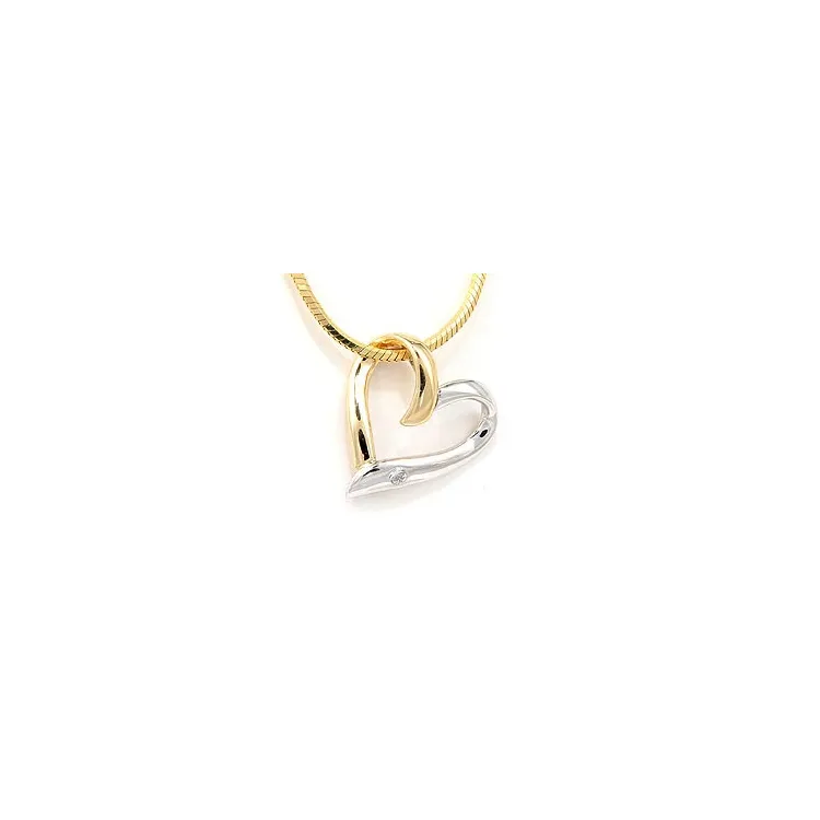Herz Anhänger in 9 karat Gold- und Weißgold