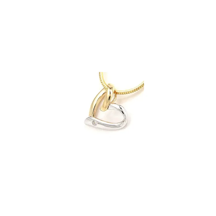 Herz Anhänger in 9 karat Gold- und Weißgold