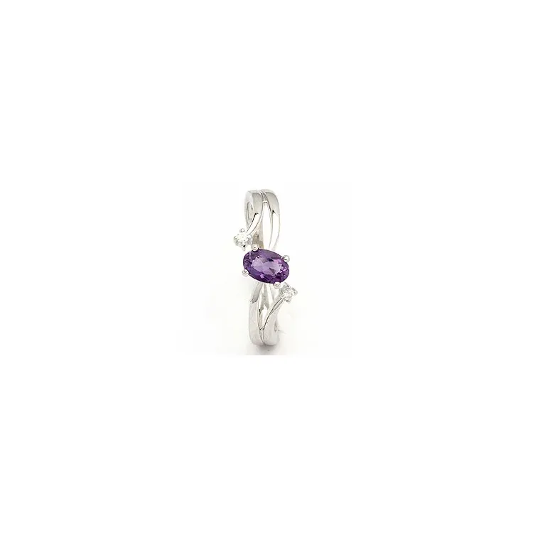 Amethyst Ring aus 8 Karat Weißgold