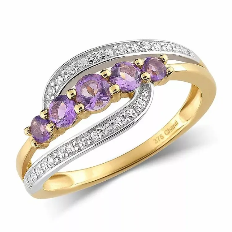 Goldringe: Amethyst Ring aus 9 Karat Gold