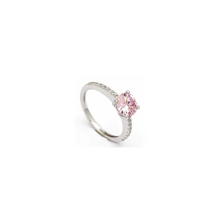 Pink Ring aus 8 Karat Weißgold