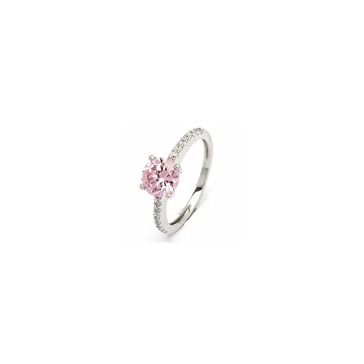 Pink Ring aus 8 Karat Weißgold