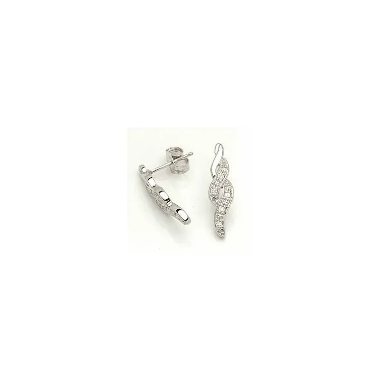 Weißgold Ohrstecker in 9 Karat Weißgold mit Zirkonen