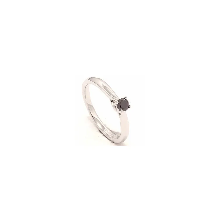 schwarz Diamant Ring in 14 Karat Weißgold 0,20 ct
