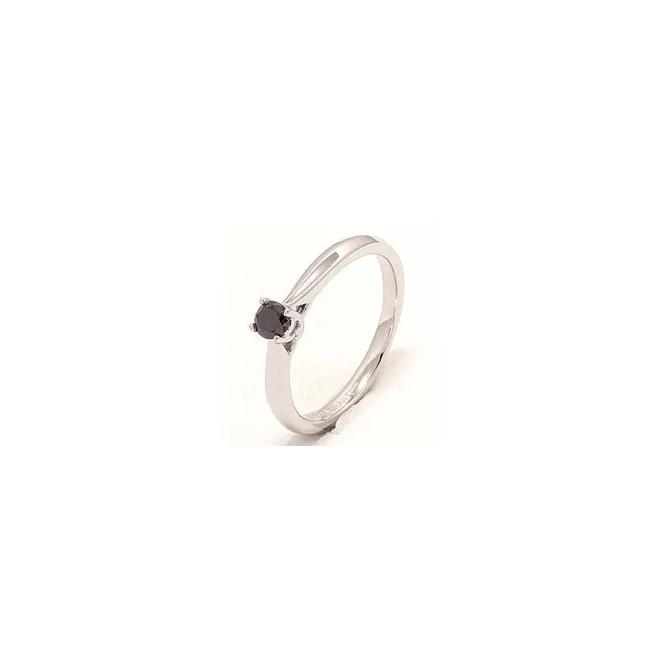 schwarz Diamant Ring in 14 Karat Weißgold 0,20 ct