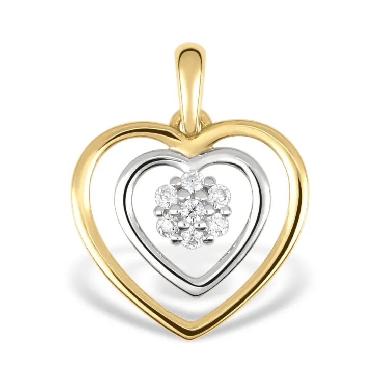 Herz Anhänger aus 9 Karat Gold und Weißgold