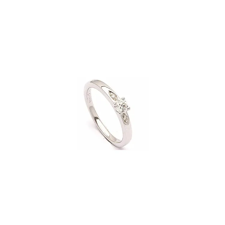 Weißgoldring in 14 Karat Weißgold 0,19 ct 0,02 ct