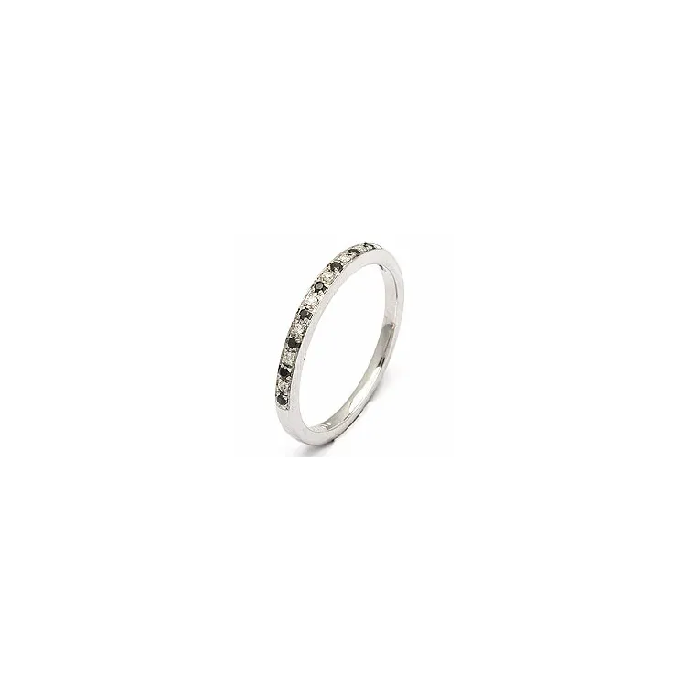 schwarz Diamant Memoirering in 14 Karat Weißgold 0,04 ct 0,05 ct