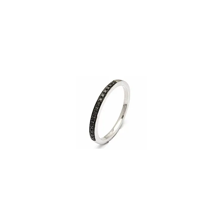 schwarz Diamant Ring in 14 Karat Weißgold 0,09 ct 