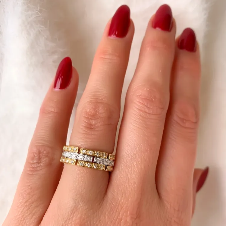 Diamant Gold Ring in 14 Karat Gold- und Weißgold 0,29 ct