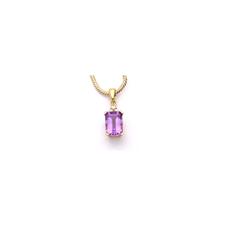 Viereckigem Amethyst Anhänger aus 9 Karat Gold