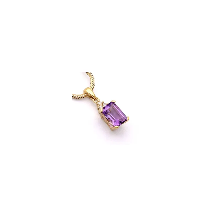 Viereckigem Amethyst Anhänger aus 9 Karat Gold