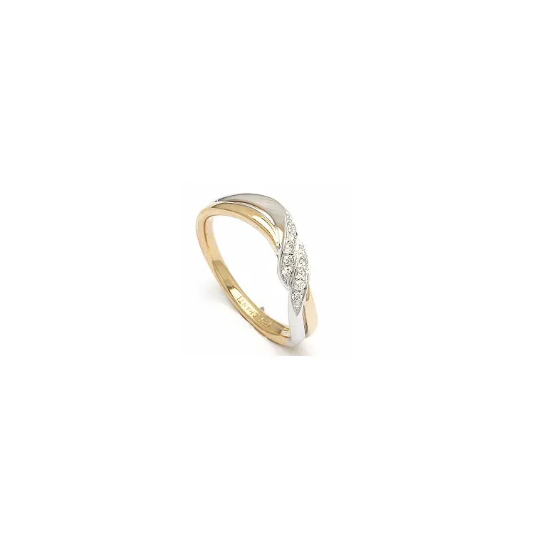 Diamantring in 14 karat gold- und weißgold 0,09 ct