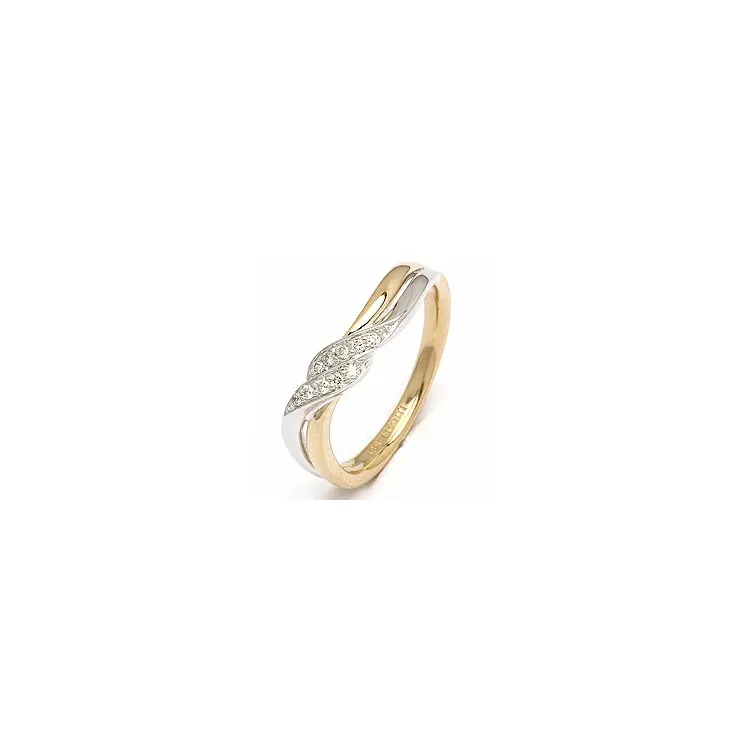 Diamantring in 14 karat gold- und weißgold 0,09 ct