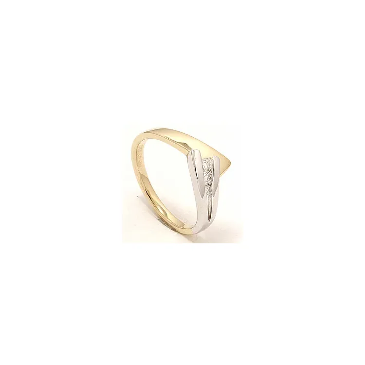 Gold Ring in 14 Karat Gold- und Weißgold 0,10 ct