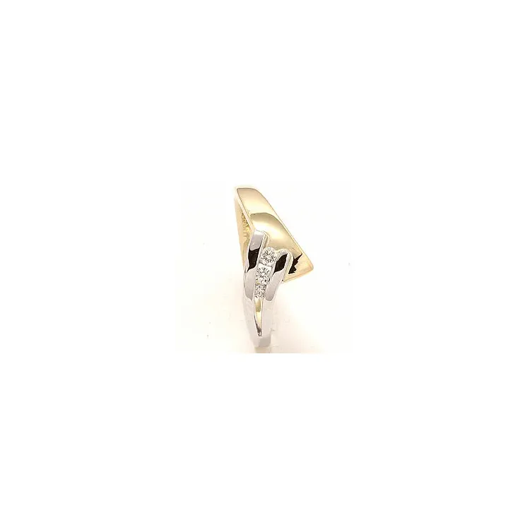 Gold Ring in 14 Karat Gold- und Weißgold 0,10 ct
