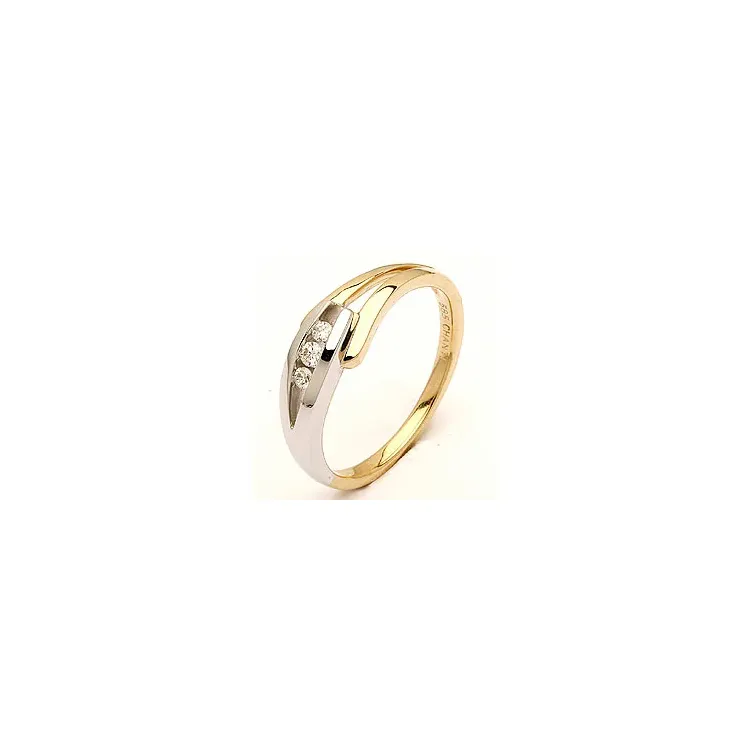 abstraktem Diamantring in 14 Karat Gold- und Weißgold 0,07 ct